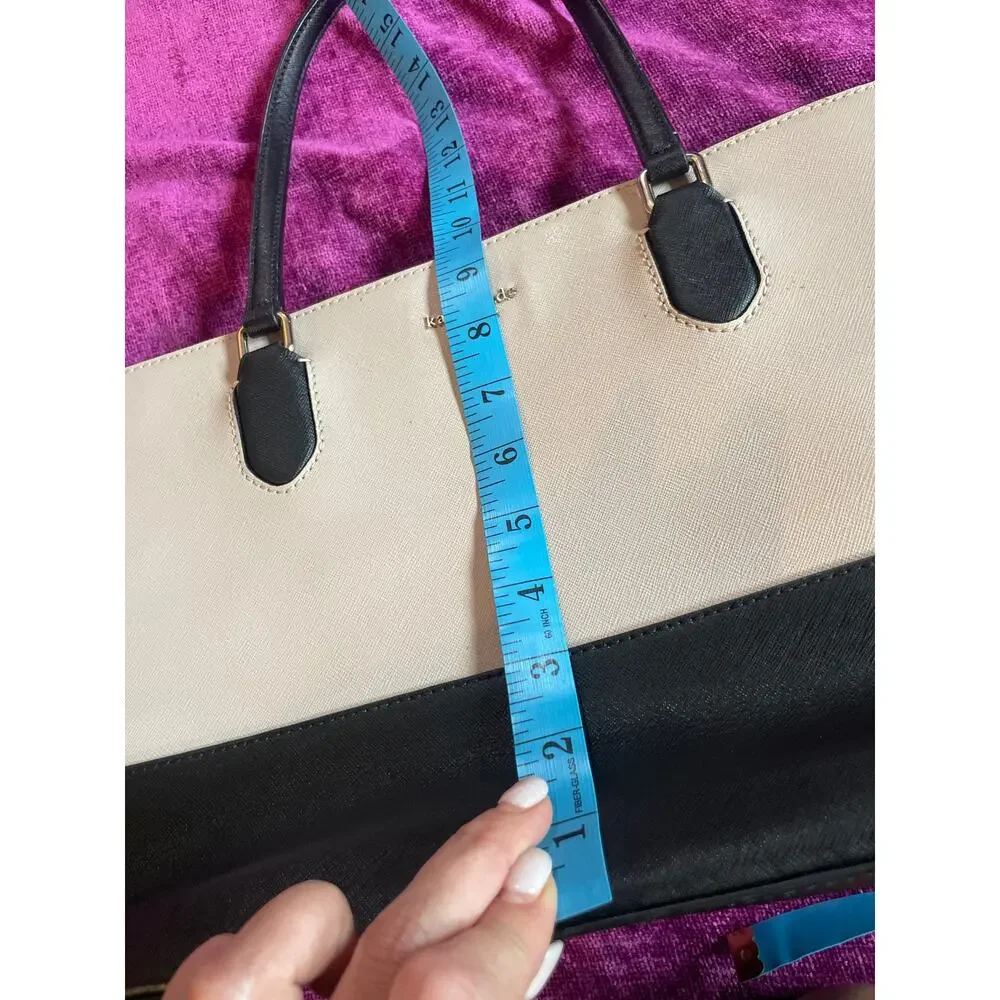 KATE SPADE Laurel Way Dally Bag Shoulder Tote Purse Bone and Black MINIMALIST